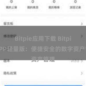 Bitpie应用下载 Bitpie APP轻量版：便捷安全的数字资产管理