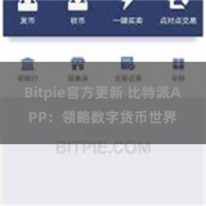 Bitpie官方更新 比特派APP：领略数字货币世界