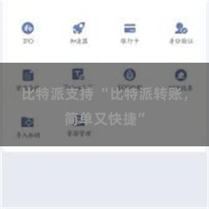 比特派支持 “比特派转账，简单又快捷”