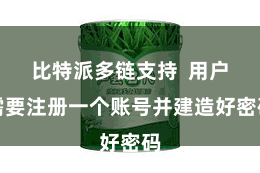 比特派多链支持  用户需要注册一个账号并建造好密码